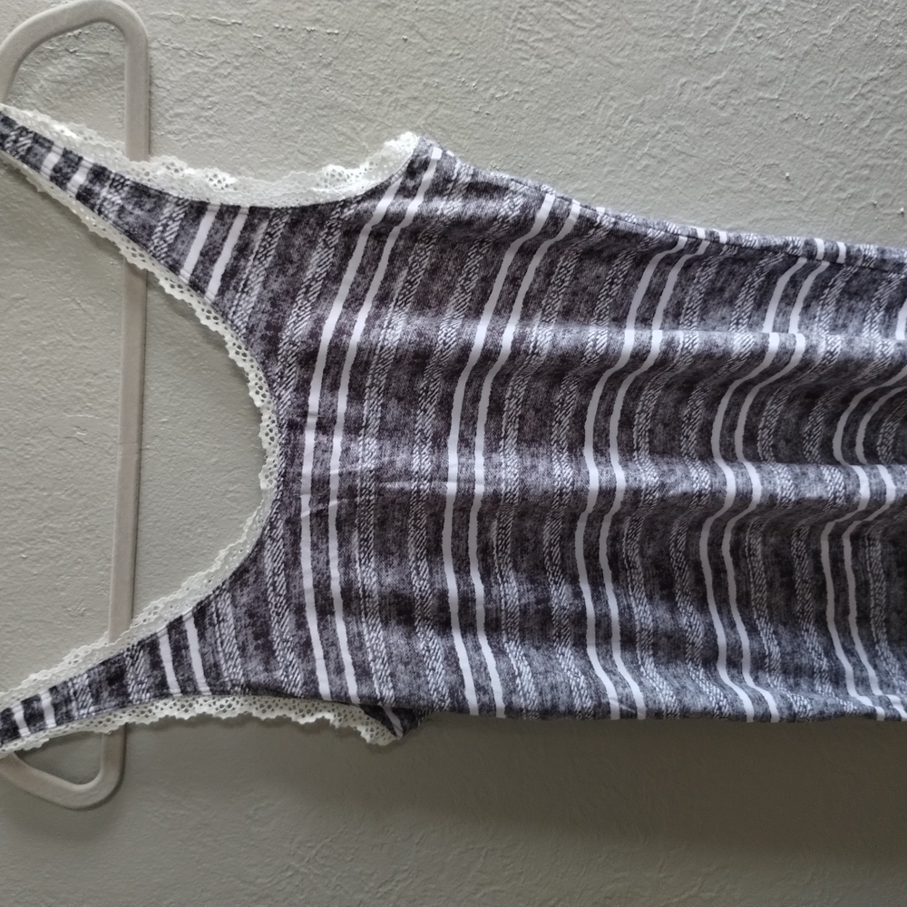 Striped Tank Top with Lace Trim